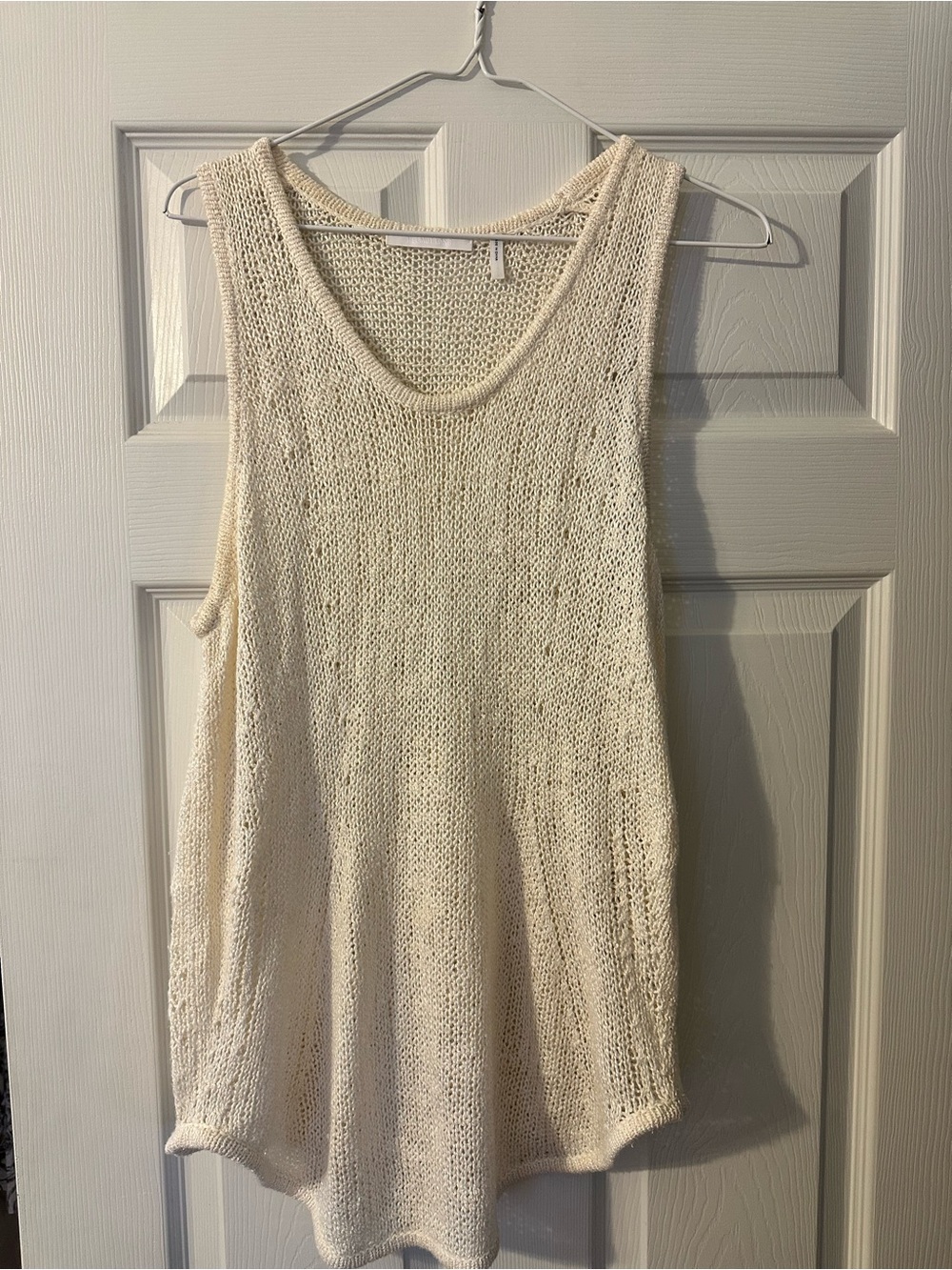 Helmut Lang Cream Open-Knit Sleeveless Tank